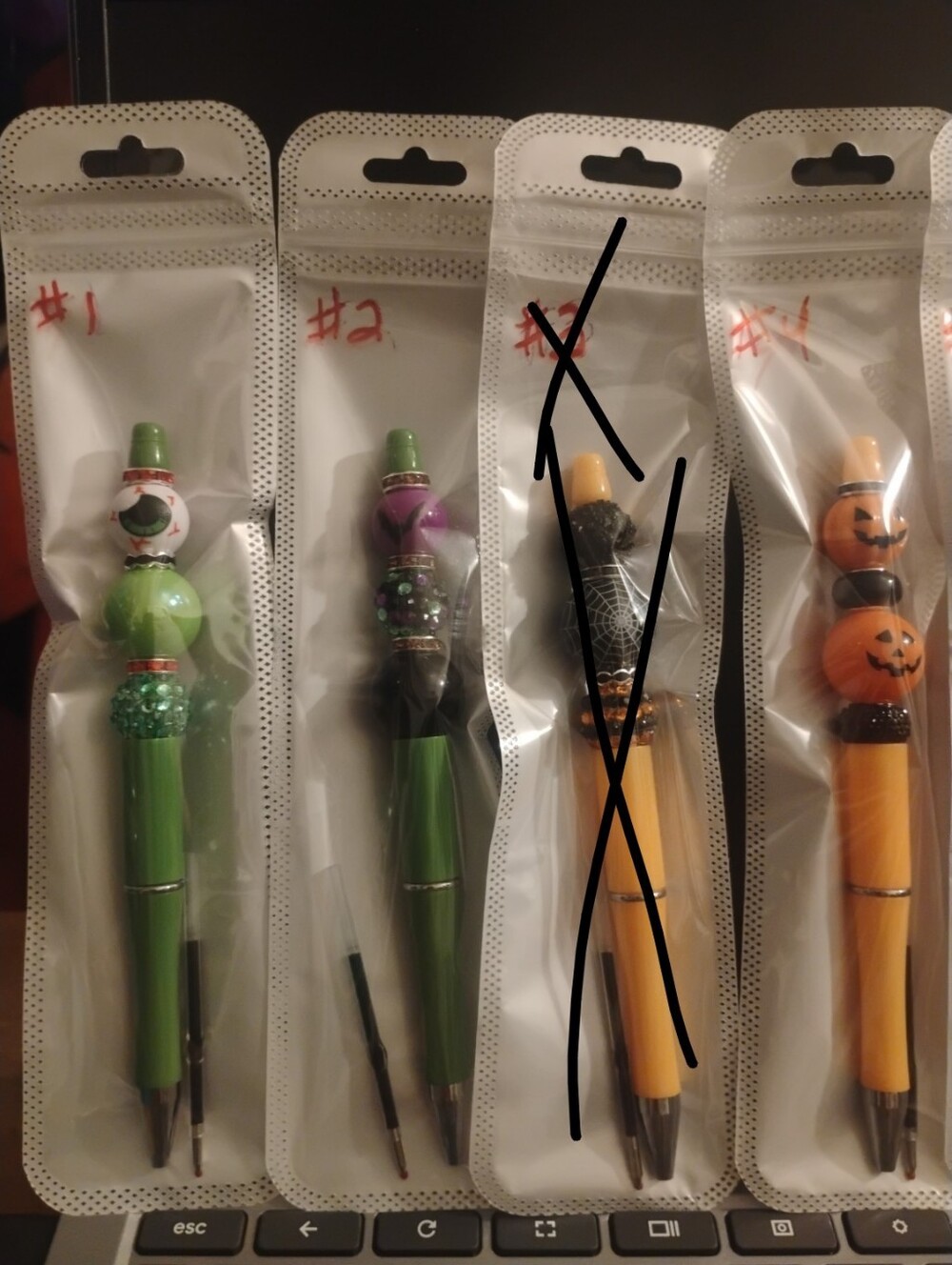 Pens/Custom Made Halloween Beaded Ballpoint Pens (Choice of Style)$13 Each Nwot